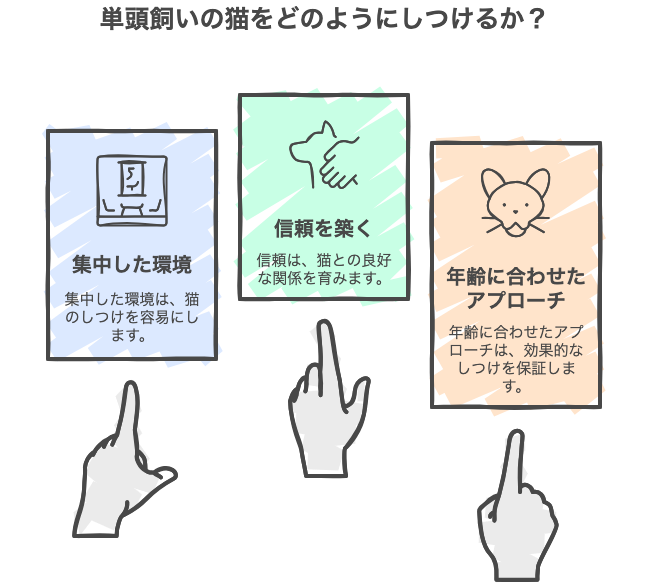 単頭飼いの猫をどのようにしつけるか？