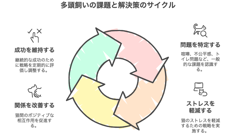 多頭飼いの課題と解決策のサイクル