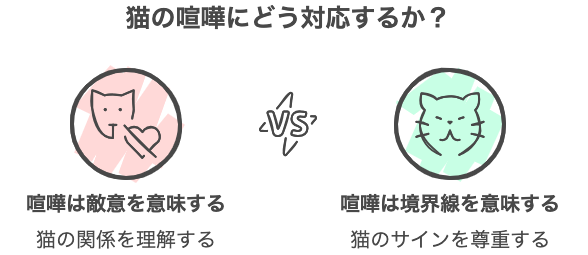 猫の喧嘩にどう対応するか？
