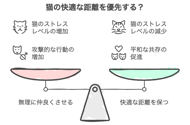 猫の快適な距離を優先する？