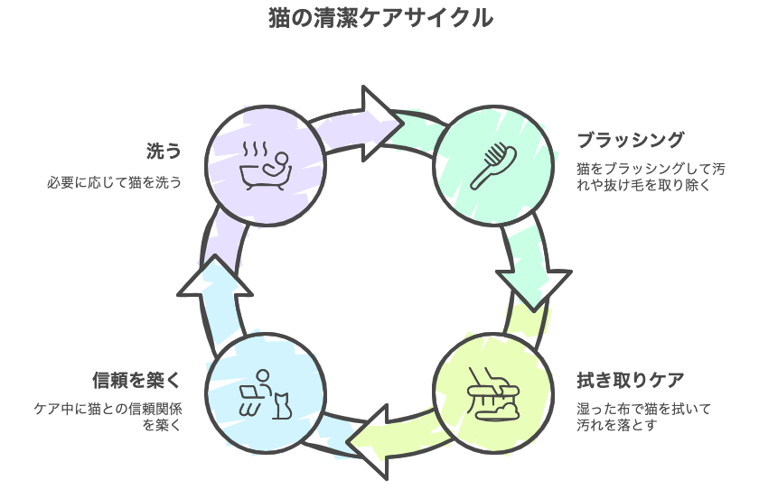 猫の清潔ケアサイクル