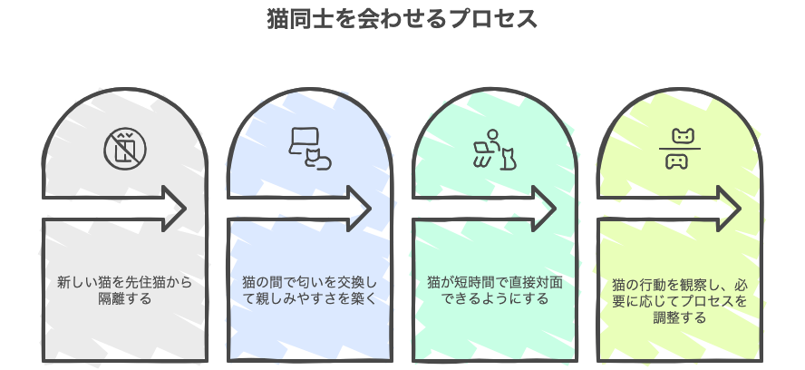 猫同士を会わせるプロセス