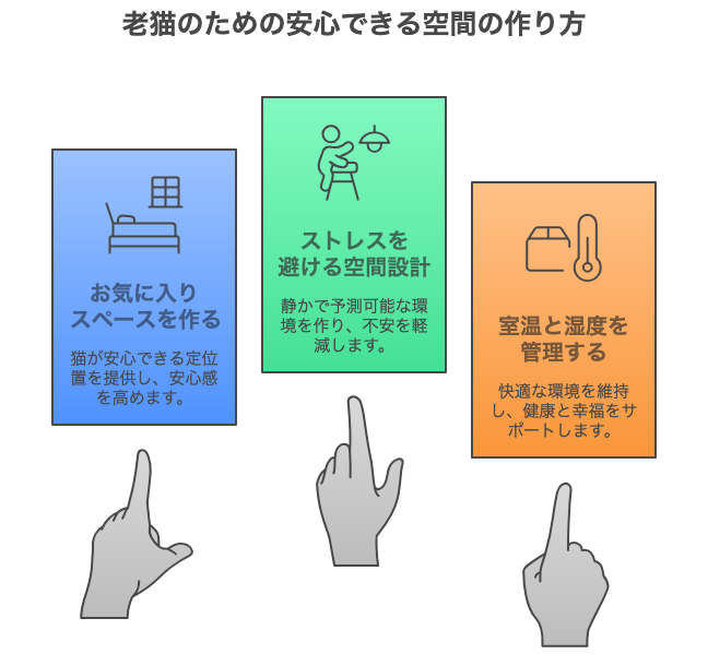 老猫のための安心できる空間の作り方